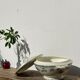 Old iron earth tureen Ninon Salins blue, ceramic and earthenware plate