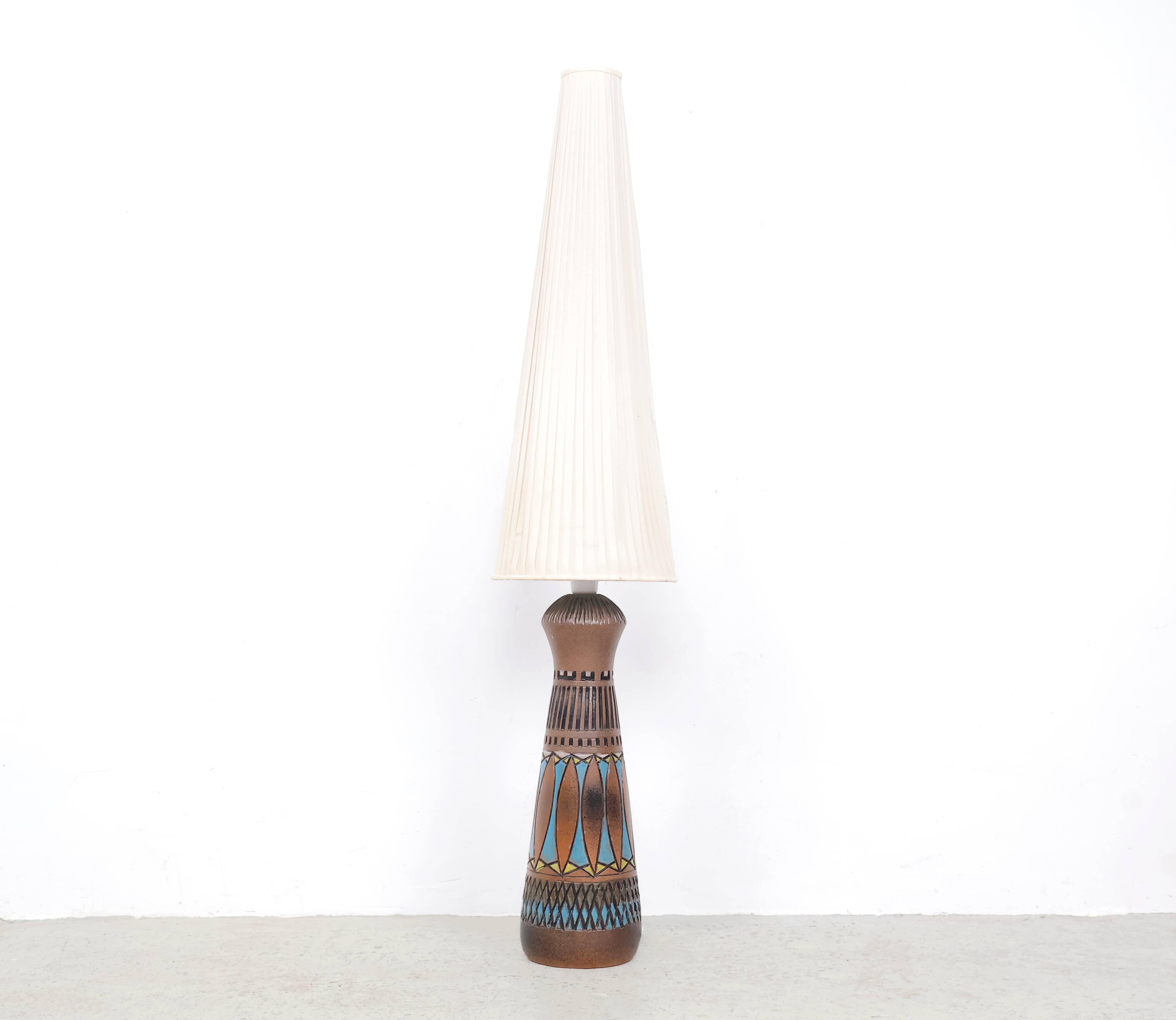 Big ceramic floor lamp by M. Zawadzki for Tilgmans Sweden
