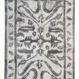 Oriental overdyed vintage persian area rug handmade wool carpet- 200x290cm