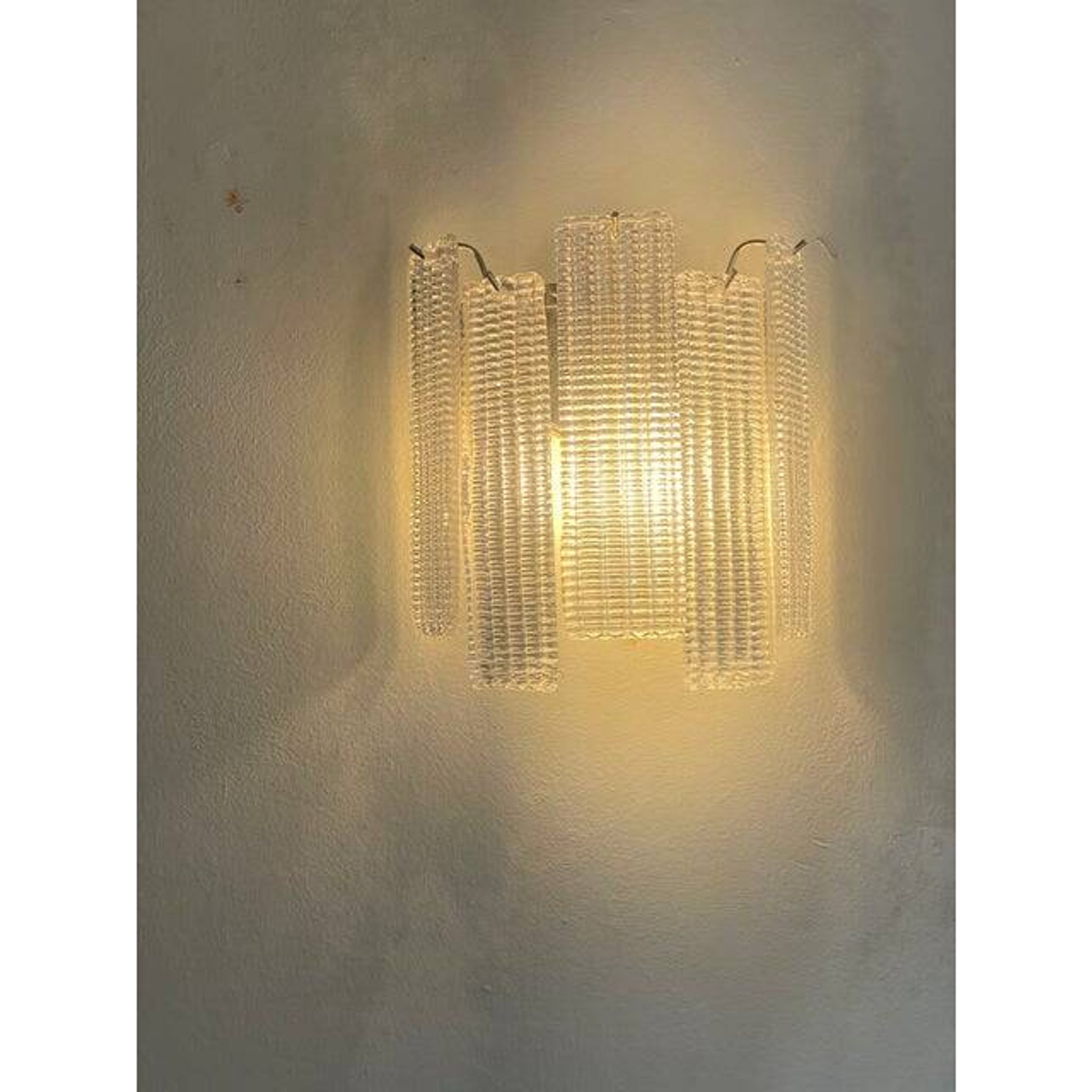 Contemporary Diamond Strips ”Listelli” Murano Glass Wall Sconce
