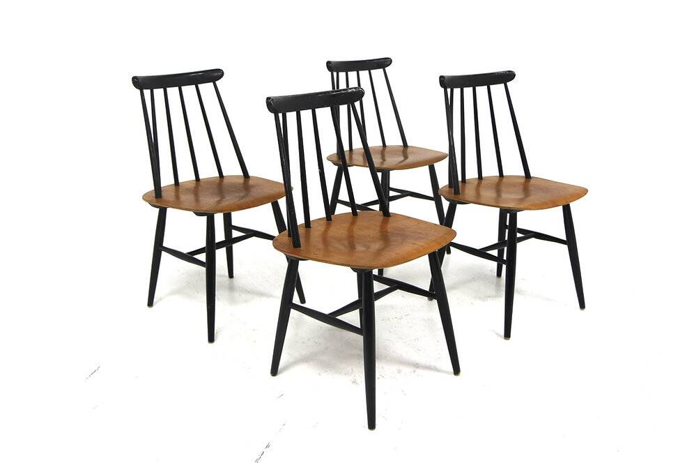 Set of 4 "Fanett" teak chairs by Ilmari Tapiovaara, Sweden, 1960