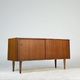 Buffet bas en teck vintage des années 60, style mid-century HiFi.
