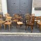 Set of 15 vintage curved wood coffee bistro chairs