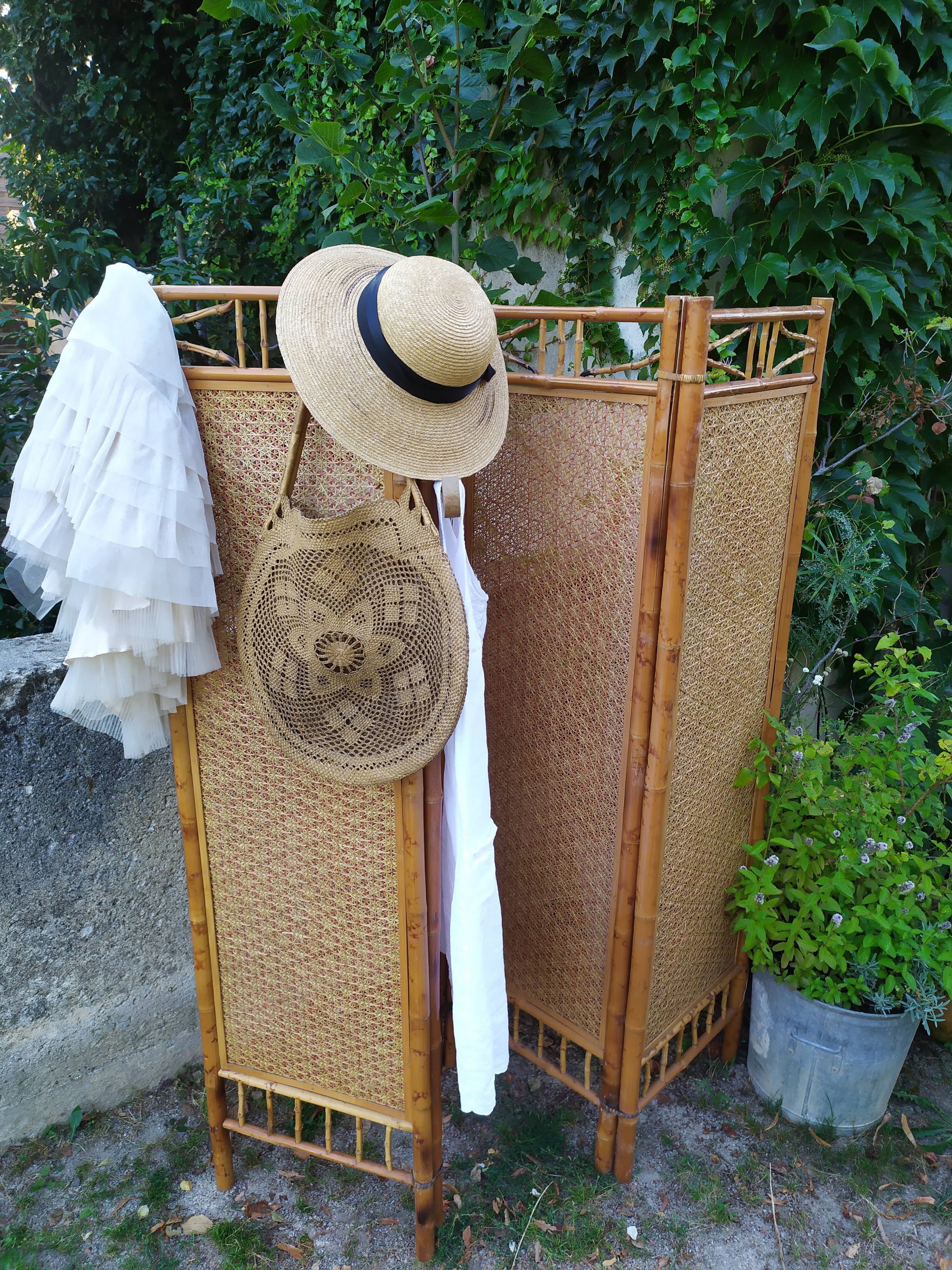 Bamboo screen and rattan 70s