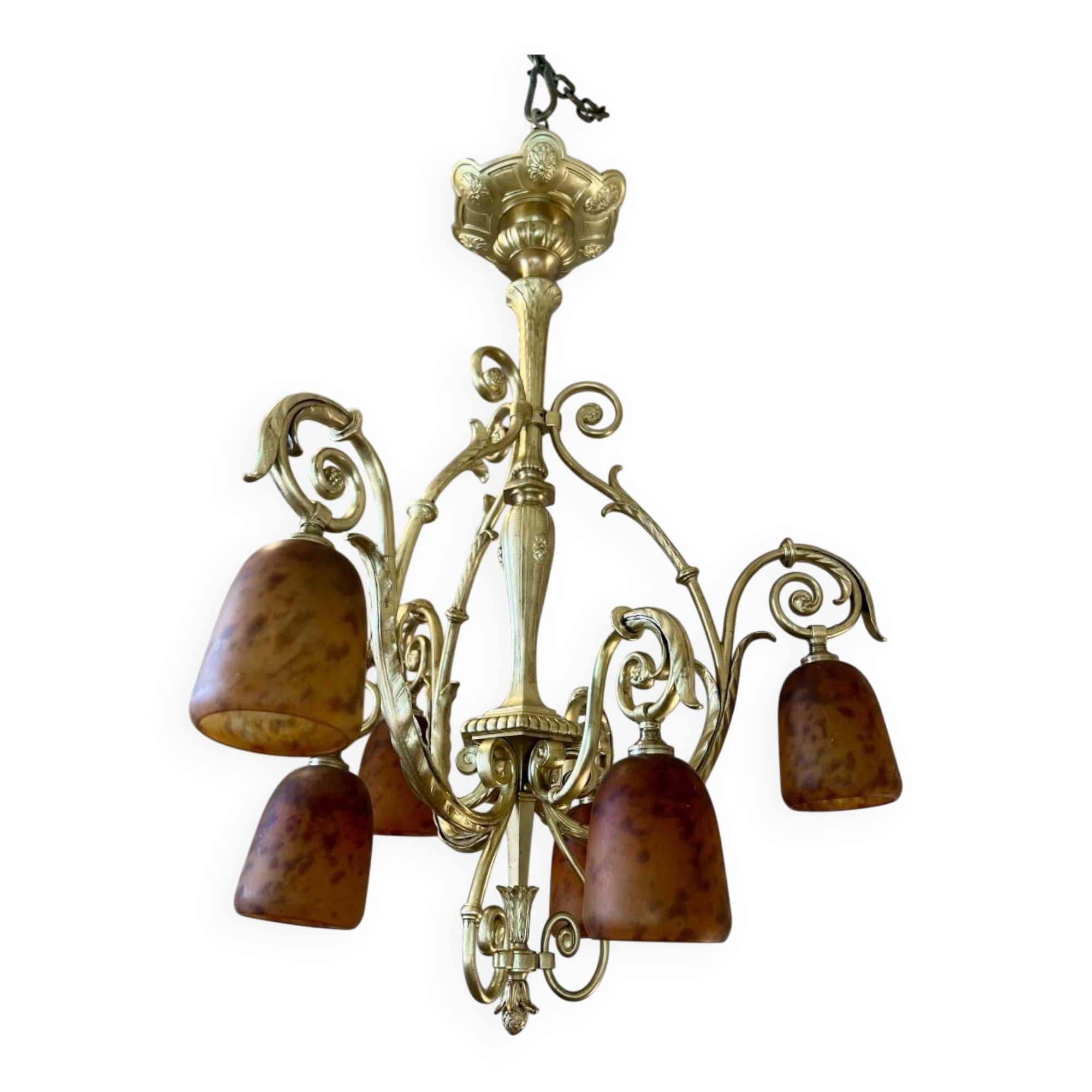 Art Deco tulip chandelier Daum