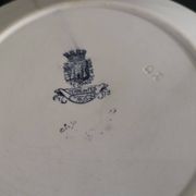 Old "Etruscan" flat plates in opaque porcelain from Gien Terre de Fer