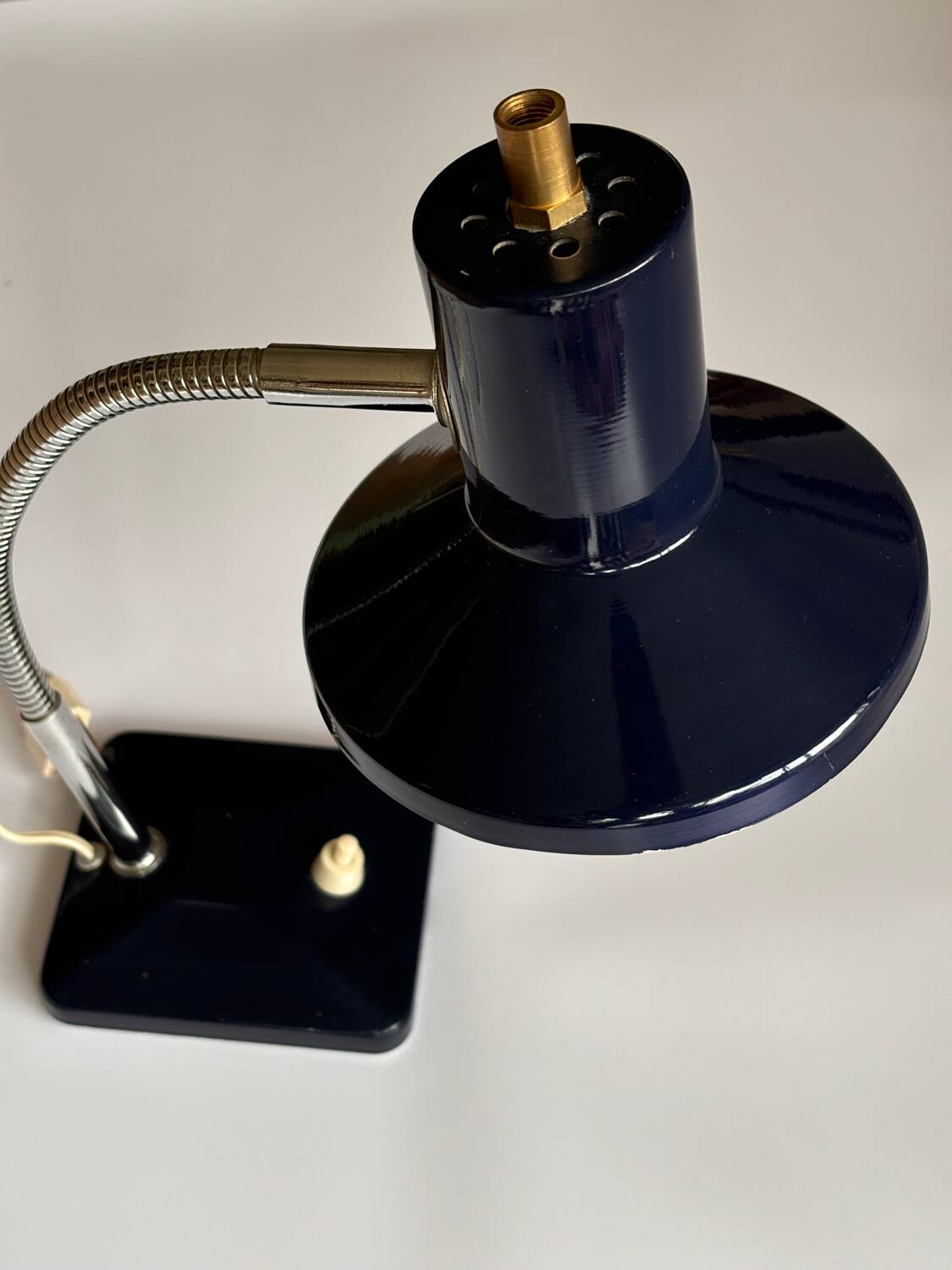 Lampe articulée de bureau en métal bleu, 1970