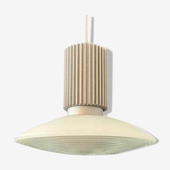 Danish glass and metal pendant lamp, 1980