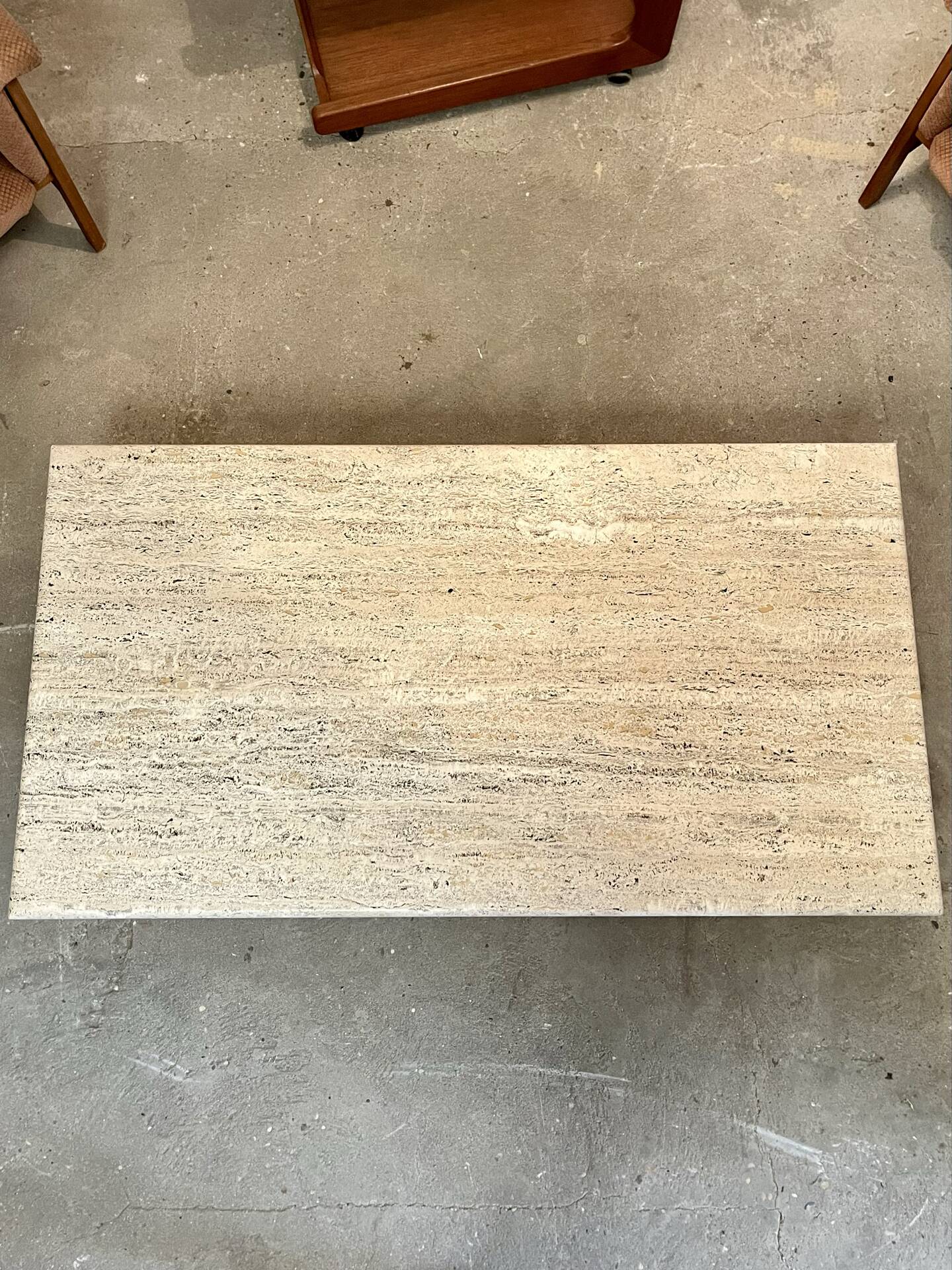 1970s travertine coffee table