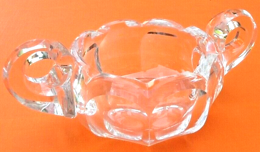 1960s empty faceted pocket with handles cut crystal