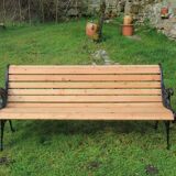 Banc de parc anglais en fonte restauré