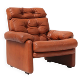 Brown Leather Armchair Coronado by Tobia Scarpa for B&b Italia, Italy, 1960