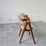 4 teak Compass chairs by Kai Kristiansen for SVA Møbler, 1960s