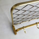 Fifties coat rack with brass net hat shelf