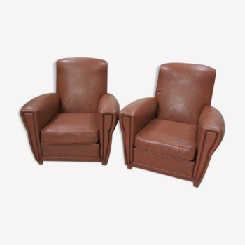Pair of club chairs, 60s