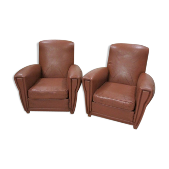 Pair of club chairs, 60s