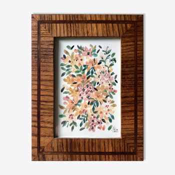 Original framed painting Sweet pink flowers