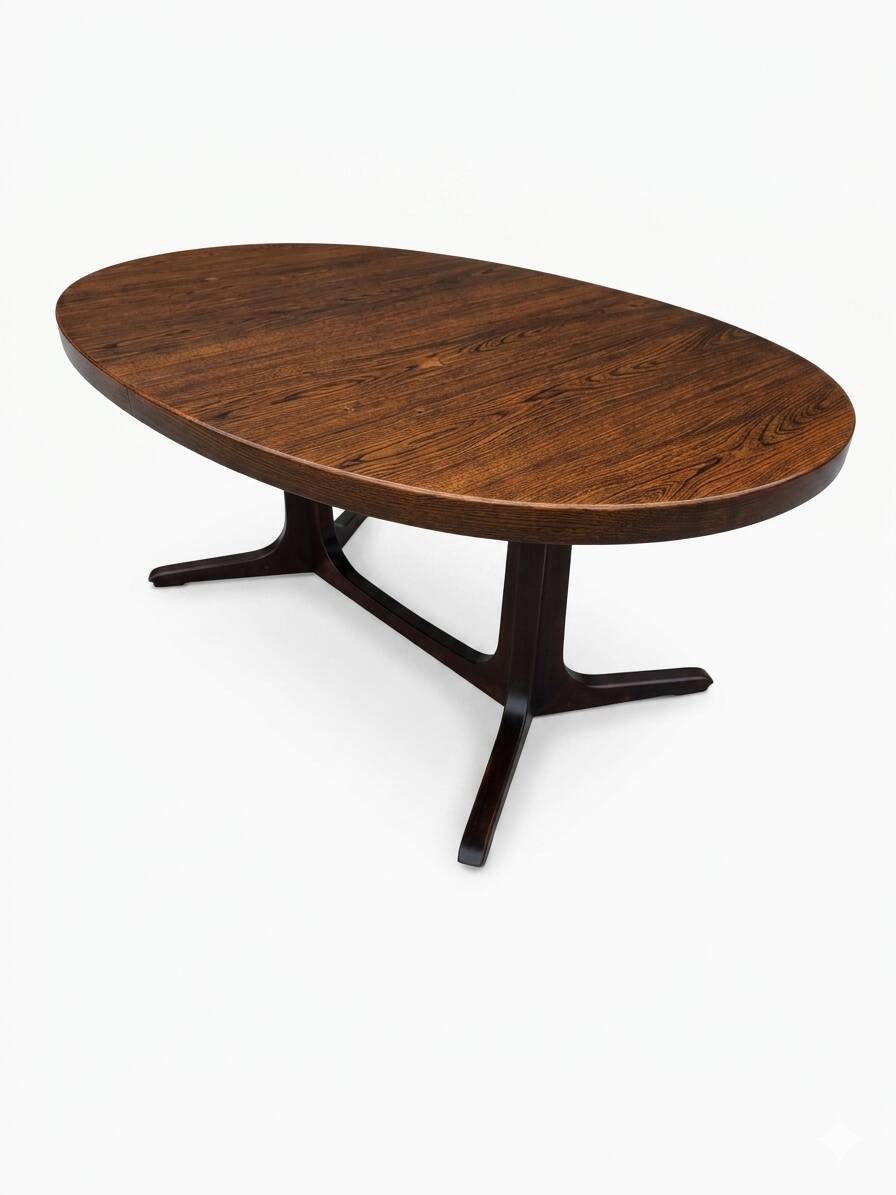 Extensible Baumann table in oak from the 1960s.