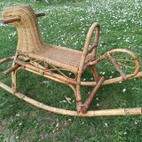 Rattan/wicker rocking horse