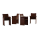 Set of 4 brown/red leather armchairs, Tito Agnoli, modern Italian, 1970s.