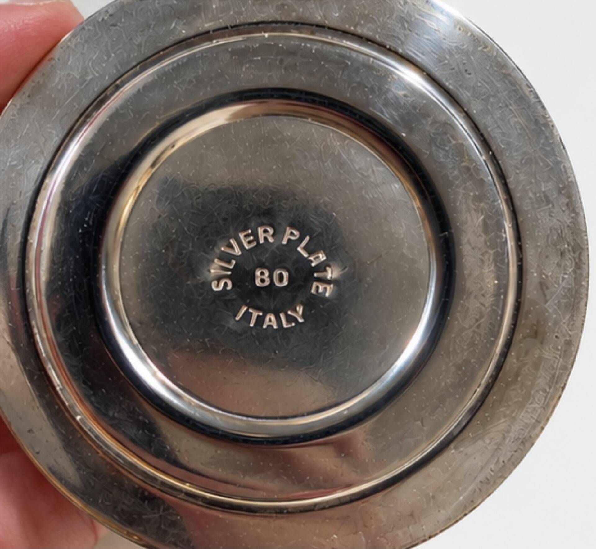 Vintage silver-plated metal butter dish, Italy – Coquillor style