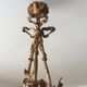 Former Louis XVI-style bronze chandelier 3 pink fires made of Czechoslovakia glass paste