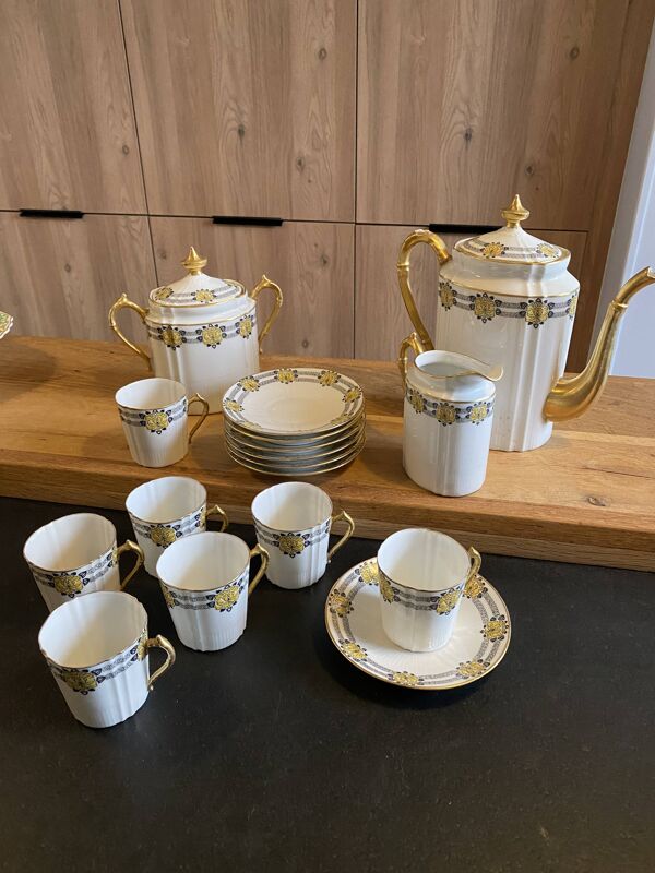 Service à café signé Limoges CF & P – années 1920/30