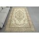 1970s Vintage Turkish Oushak Handmade Wool Cotton Beige Area Rug 186x306