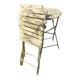 Table et 2 chaises de jardin en métal et bois beige marquées "Bistrot Paris"