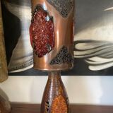 Vintage lamp ceramic copper and resin 1970