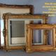 Old frame with channels foliage 39x28 cm wood original gilding stucco +glass SB172