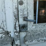 double oak entrance door with its frame
