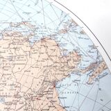World map planisphere vintage air and maritime lines from 1950