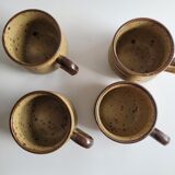 Set of 4 cups in pyrite sandstone