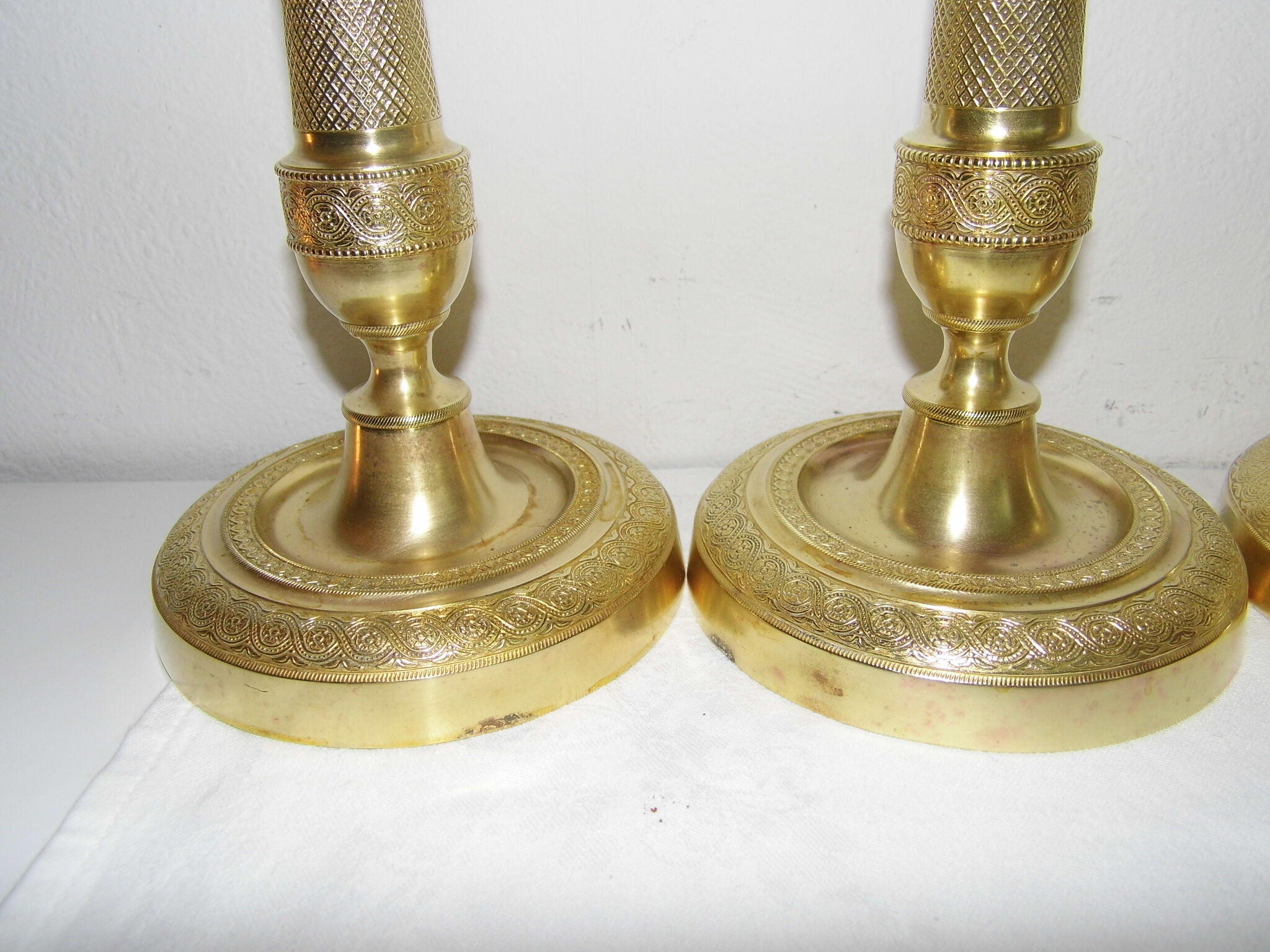 4 brass bronze torch candlesticks 27 cm