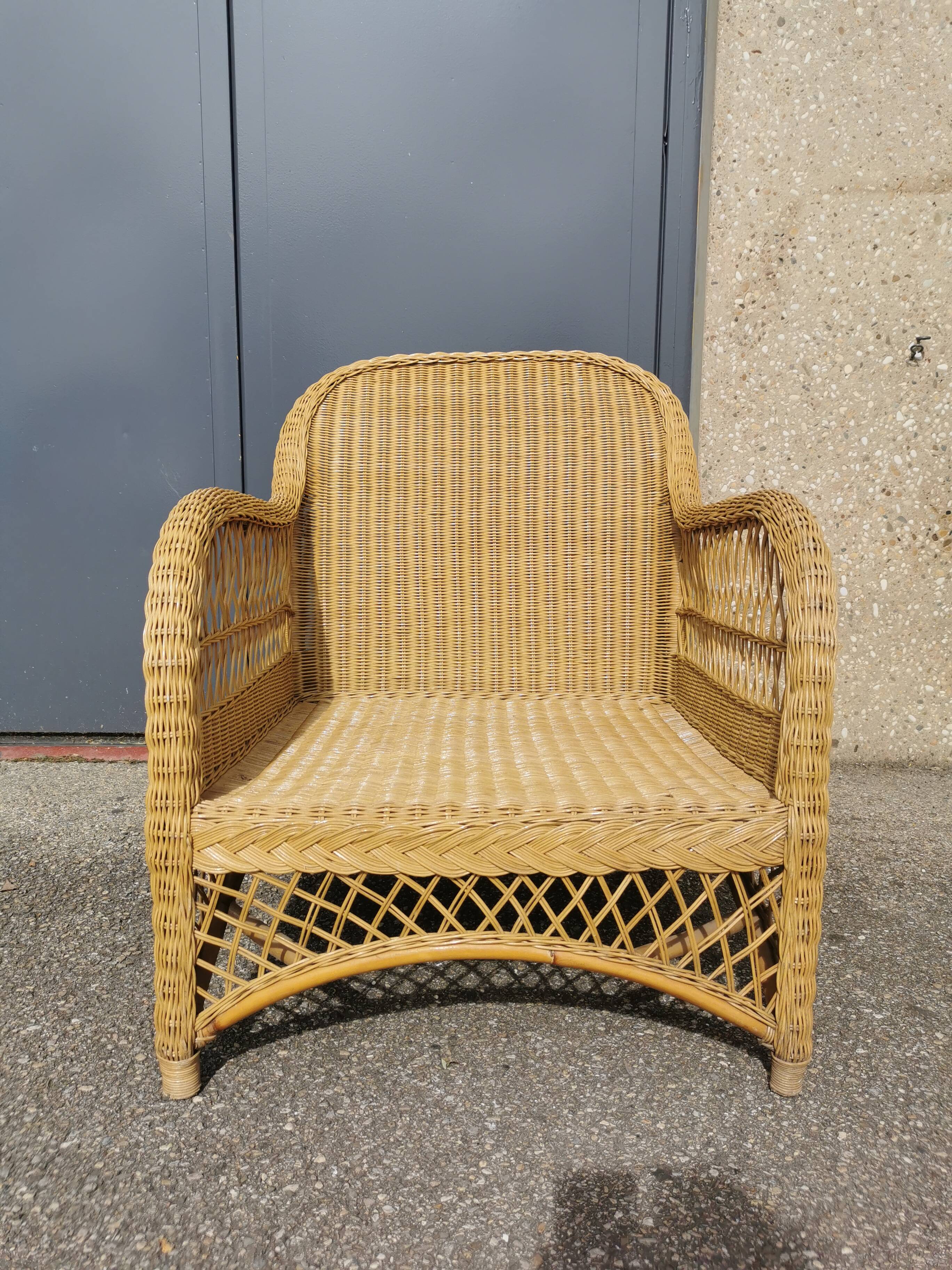 Complete rattan lounge from the 1950s