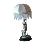 Lamp art deco biscuit and brass