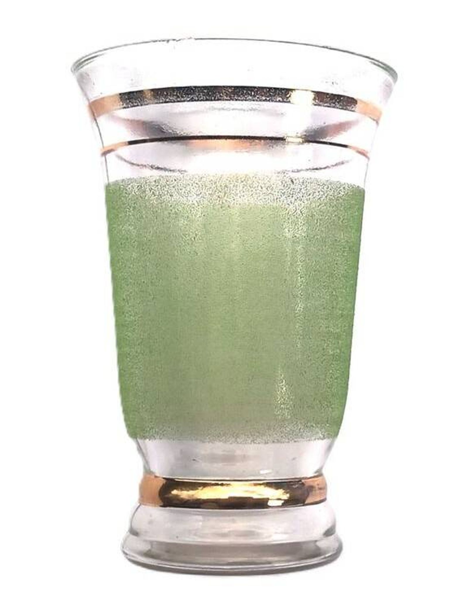 Frosted green textured glass vase 1950s