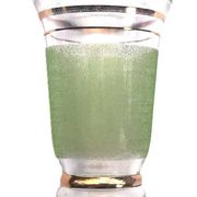 Frosted green textured glass vase 1950s