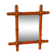 Bamboo effect wooden barber mirror 44 x 39 cm