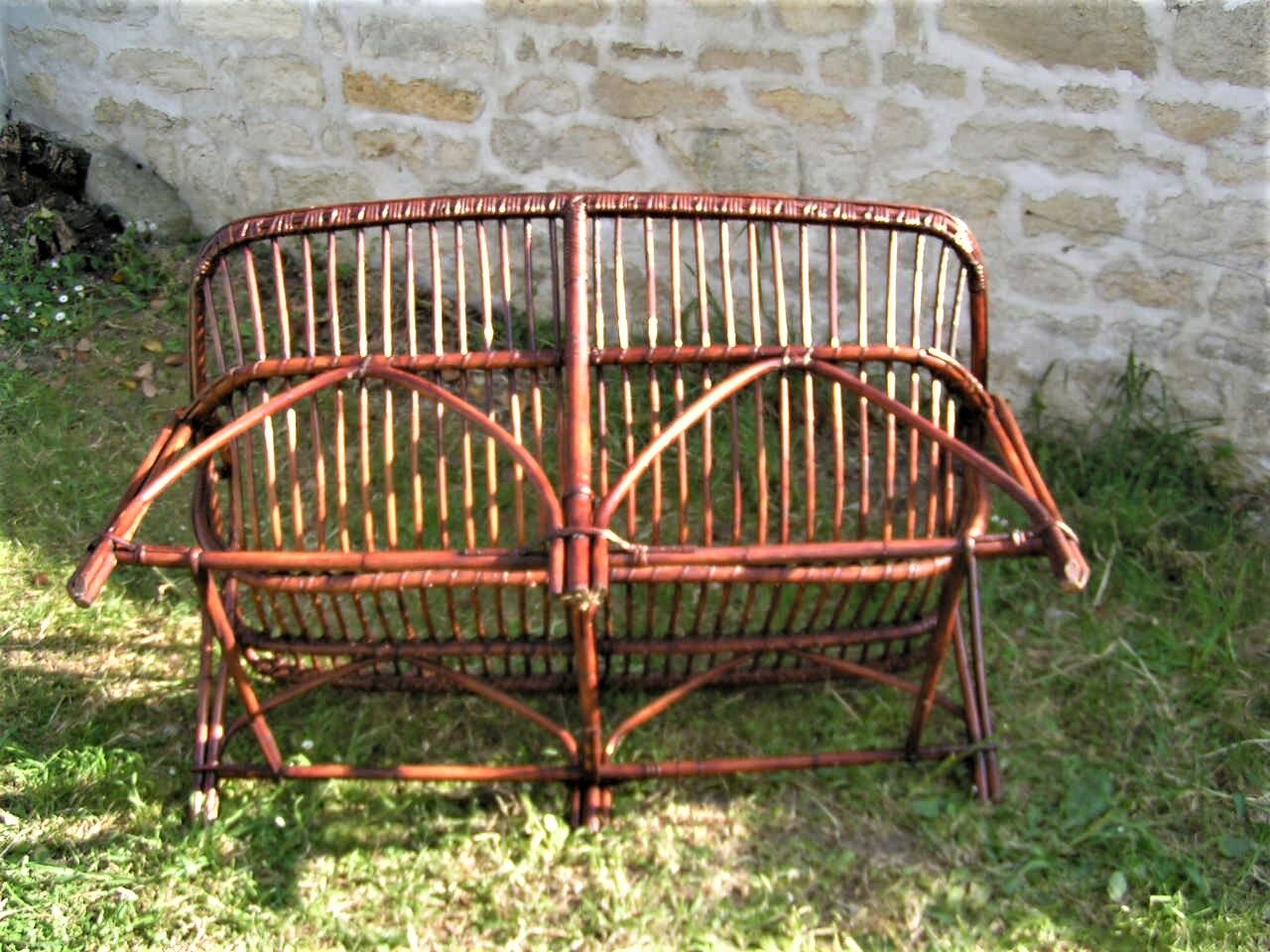Rattan bench