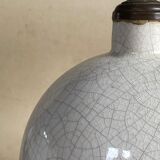 Pied de lampe boule en céramique craquelée art deco 1930