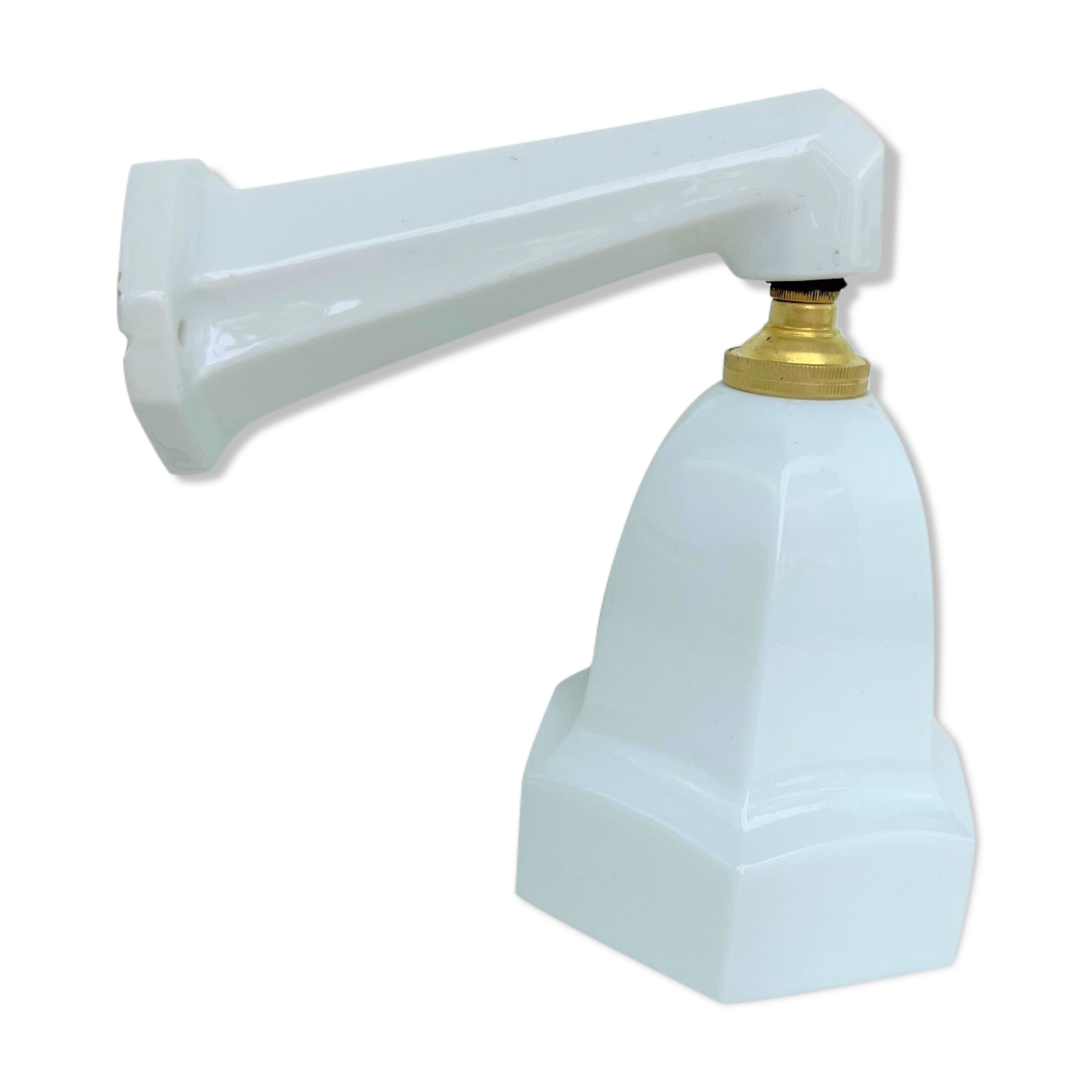 wall lamp old bathroom 1930 1940 opaline and porcelain legrand