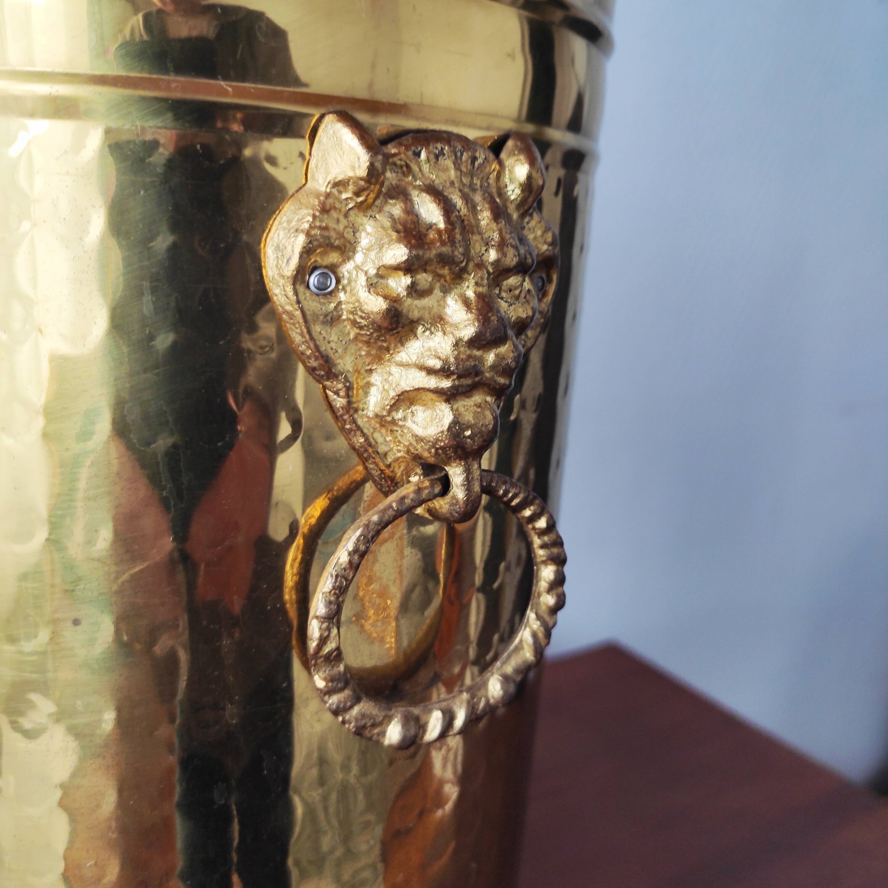 Vintage brass umbrella stand