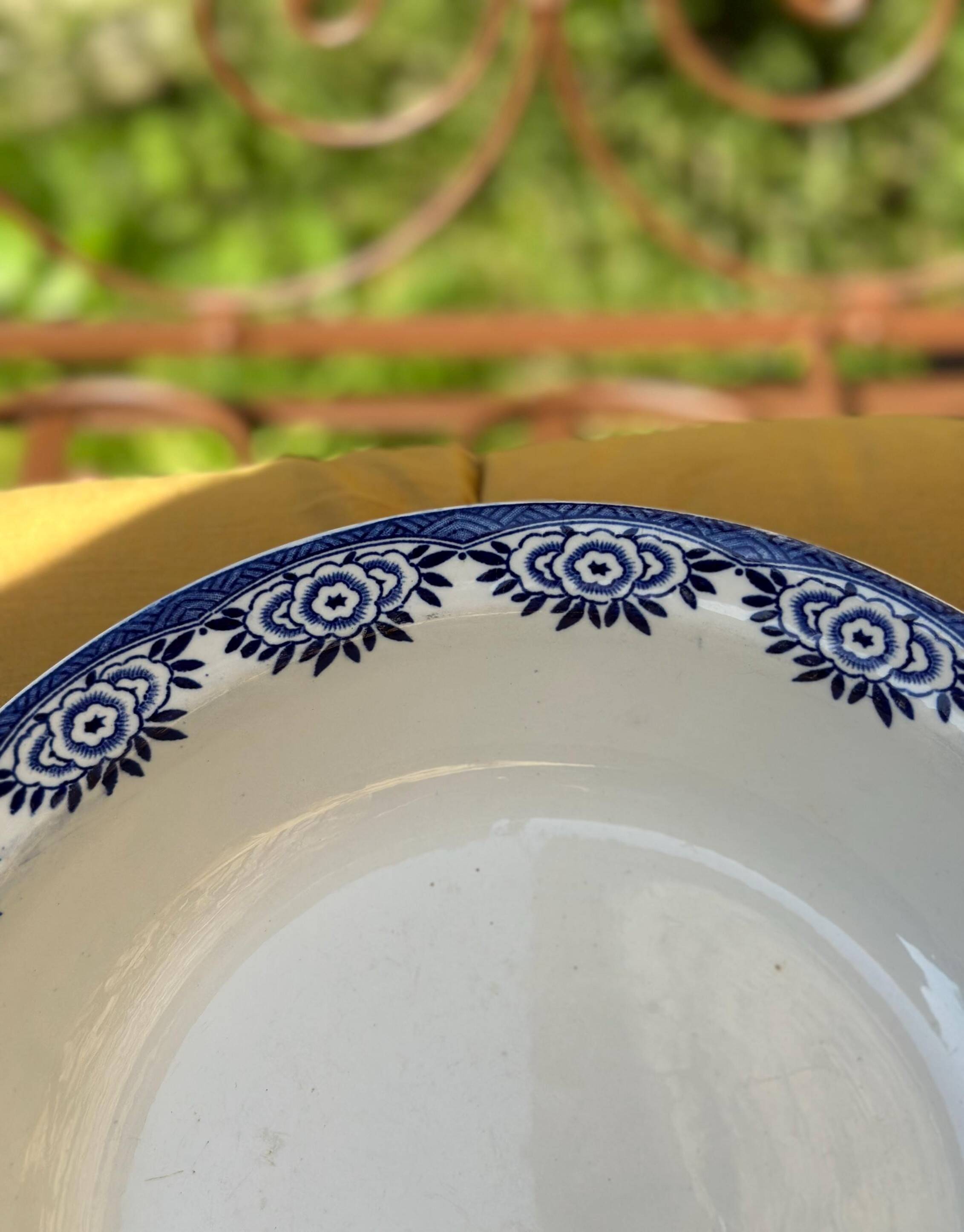 Large shallow dish in Sarreguemines earthenware, "Capri" model.