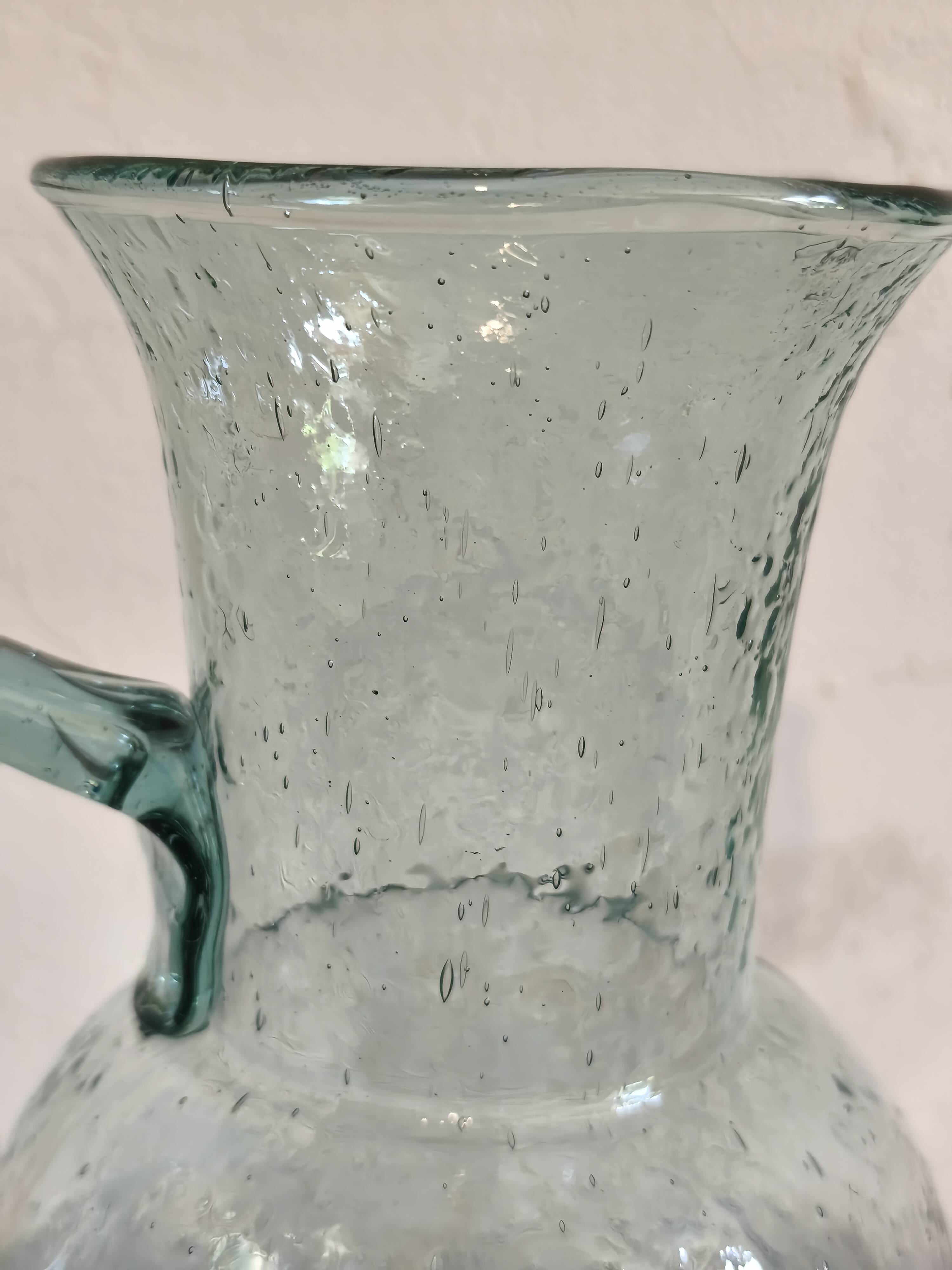 Bubble glass carafe in Biot style