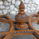 Antique round table plateau pink marble fully carved 1900s