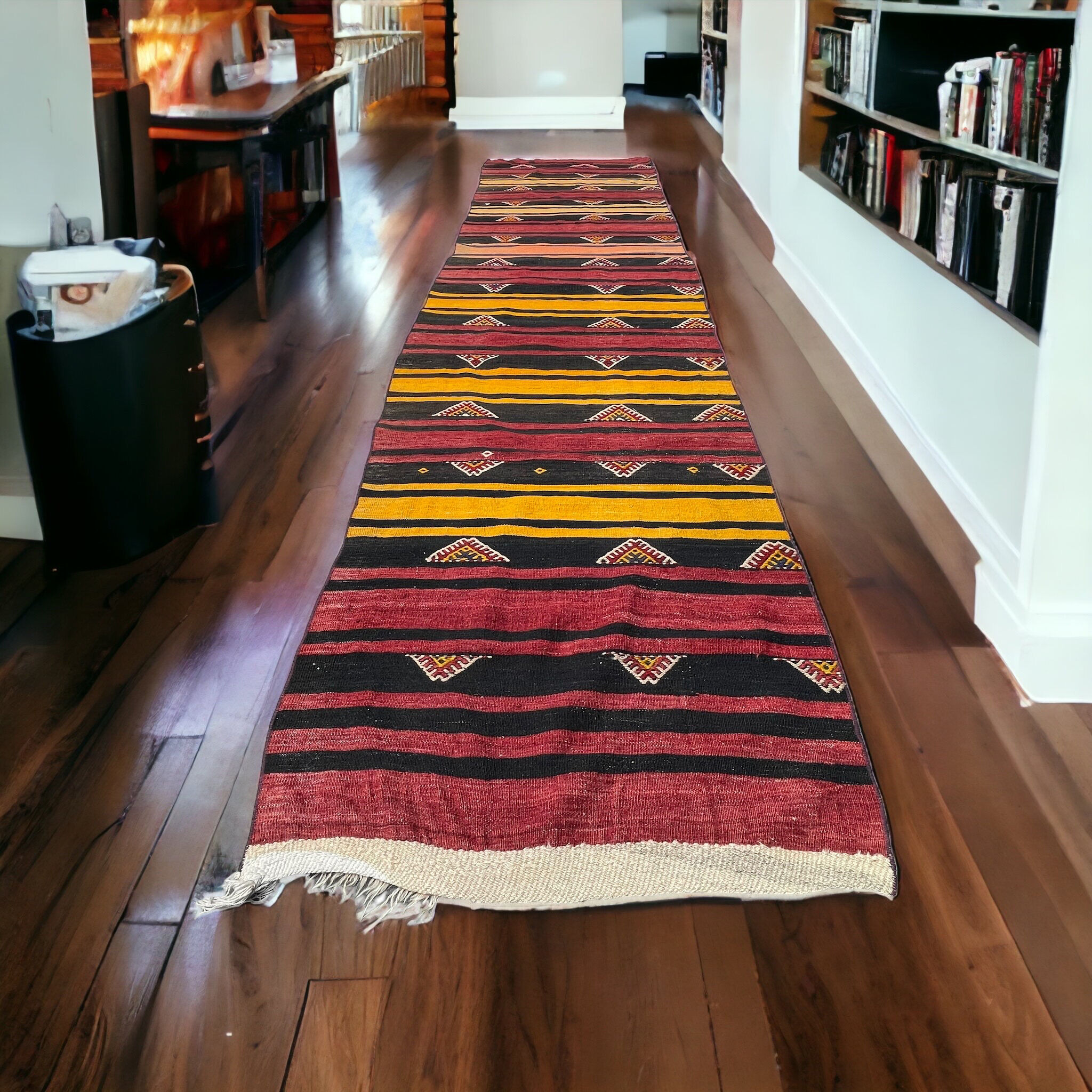 Vintage Turkish Kilim Runner , 340 x 82 cm