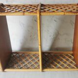 Vintage rattan wall shelf