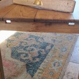 Solid oak farmhouse table with central drawer and extension